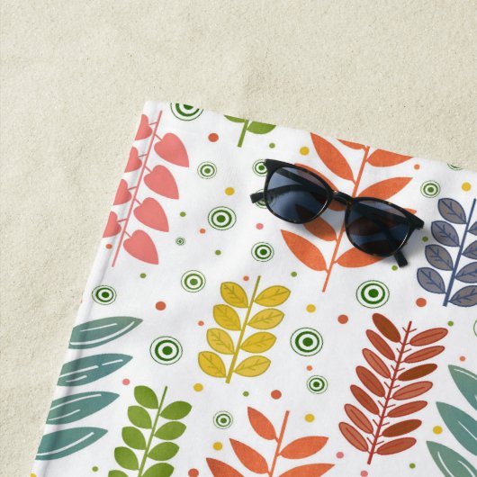 Leaf Gestreepte Stippen Aangepaste Naam Patroon Tr Strandlaken (In situ)