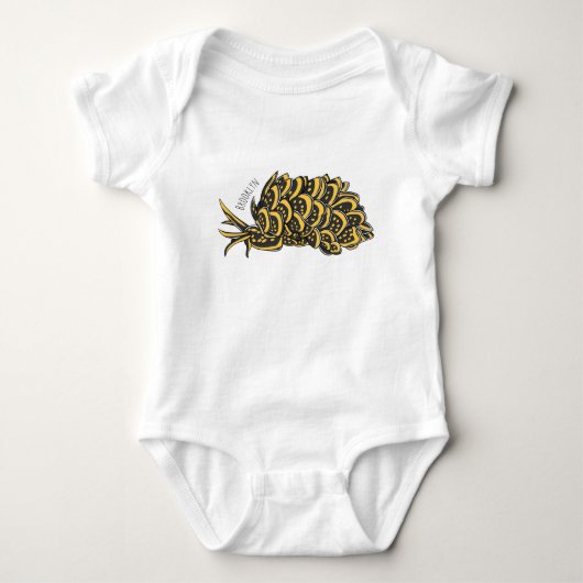 Leaf gilled sea slug cartoon illustration romper (Voorkant)