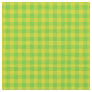 Leaf Green and Yellow Check Gingham Pattern Stof