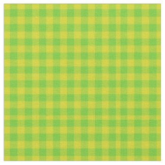 Leaf Green and Yellow Check Gingham Pattern Stof