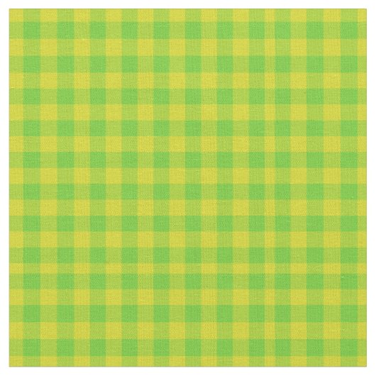 Leaf Green and Yellow Check Gingham Pattern Stof (Close Up)