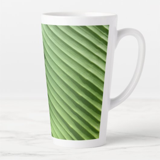 Leaf Green Diagonal Latte Mok (Rechts)