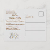 Leaf-Green Silk and Ivory Pearls Verloving Uitnodiging Briefkaart (Achterkant)