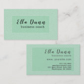 Leaf Green Slanted Pattern Mentoring Coach Visitekaartje (Voorkant / Achterkant)