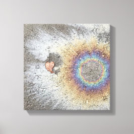 Leaf Hart en Regenboog canvas kunst