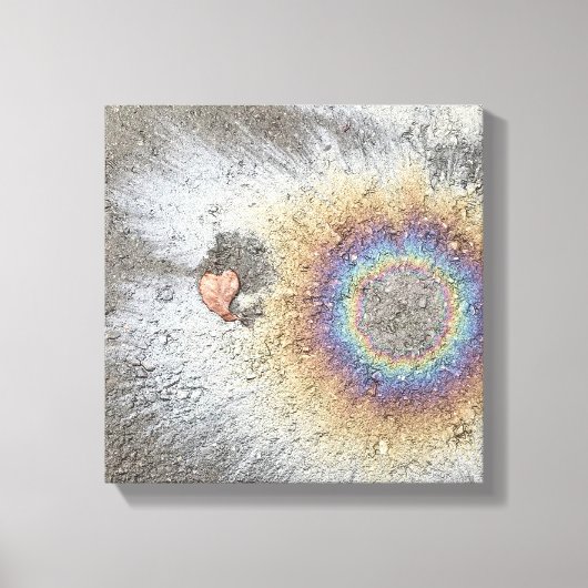 Leaf Hart en Regenboog canvas kunst (Voorkant)