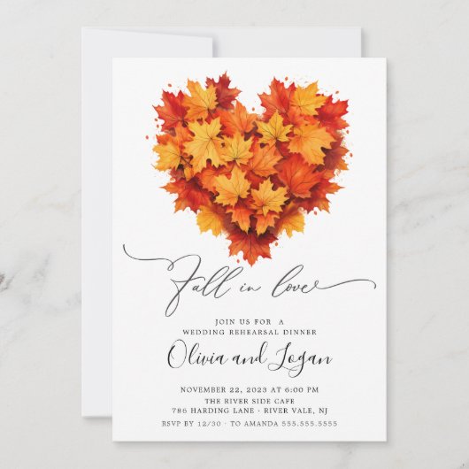 Leaf Hart repetitie diner Kaart (Voorkant)