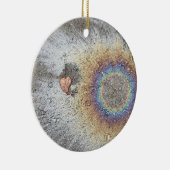 Leaf Heart en Rainbow-gepersonaliseerde versiering Keramisch Ornament (Rechts)