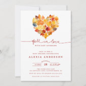 Leaf Heart Herfst in Love Baby shower Kaart (Voorkant)