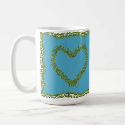 Leaf heart shaped mug koffiemok (Links)