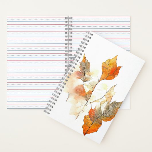 Leaf Herfst Seizoen Natuur Waterverf Kunst Schilde Notitieboek (Binnen)