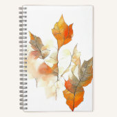Leaf Herfst Seizoen Natuur Waterverf Kunst Schilde Notitieboek (Voorkant)