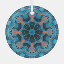Leaf Kaleidoscope Star in Blue and Oranje