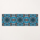 Leaf Kaleidoscope Star in Blue and Oranje Yogamat (Voorkant (horizontaal))