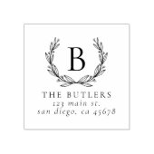 Leaf krans Initiaal retour adres stempel (Afrduk)