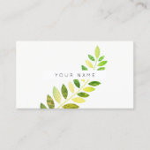 Leaf Laurel Fern Botanic Green Emerald White Visitekaartje (Voorkant)
