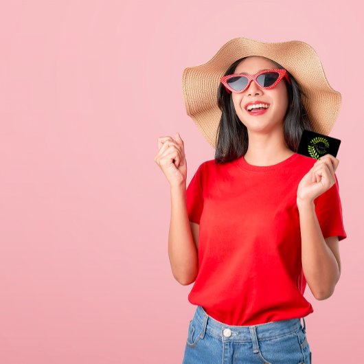 Leaf Laurel Fern Botanic Green Serpentine Black Visitekaartje