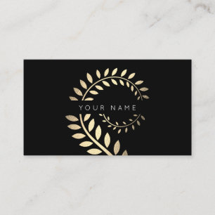 Leaf Laurel Fern Botanic Ivory Gold Black Visitekaartje