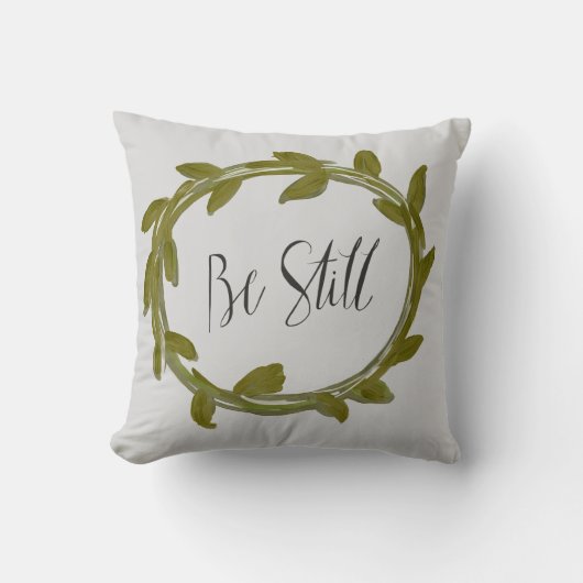 Leaf Laurel Pillow "Be still" Kussen (Voorkant)