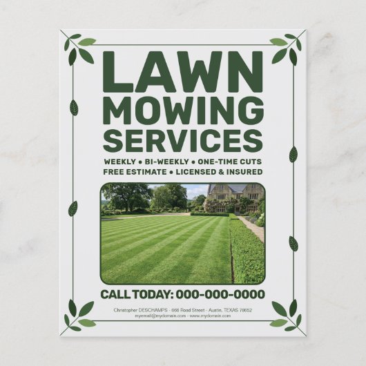 Leaf & Lawn Mowing Services Flyer (Voorkant)