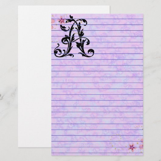 Leaf Letter A Briefpapier (Voorkant / Achterkant)