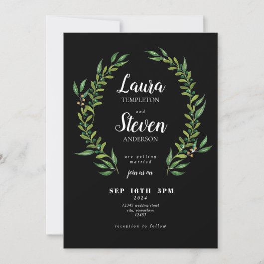 Leaf Lijst bruiloft Kaart (Voorkant)