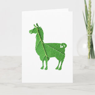 Leaf Llama Greeting Card Kaart