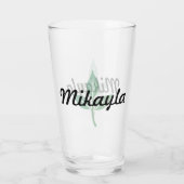 Leaf Logo met naam Glas (Achterkant)