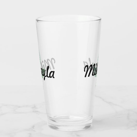 Leaf Logo met naam Glas (Links)