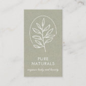 Leaf Logo Modern Botanical Simple Natural Green Visitekaartje (Voorkant)