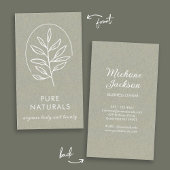 Leaf Logo Modern Botanical Simple Natural Green Visitekaartje