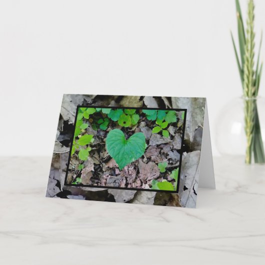 Leaf Love Heart (leeg van binnen) Kaart (Voorkant)