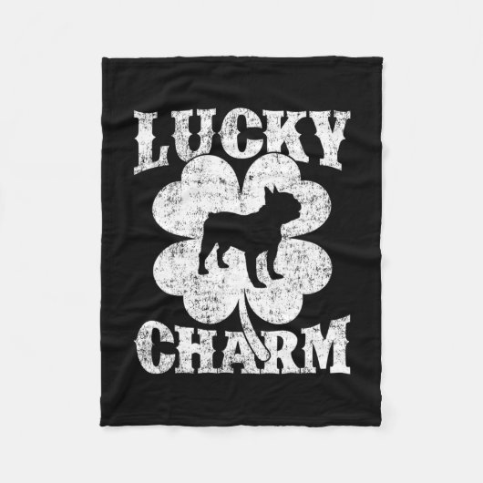 Leaf Lucky Charm Franse Bulldog St Patrick's Day Fleece Deken (Voorkant)