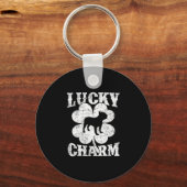 Leaf Lucky Charm Franse Bulldog St Patrick's Day Sleutelhanger (Voorkant)