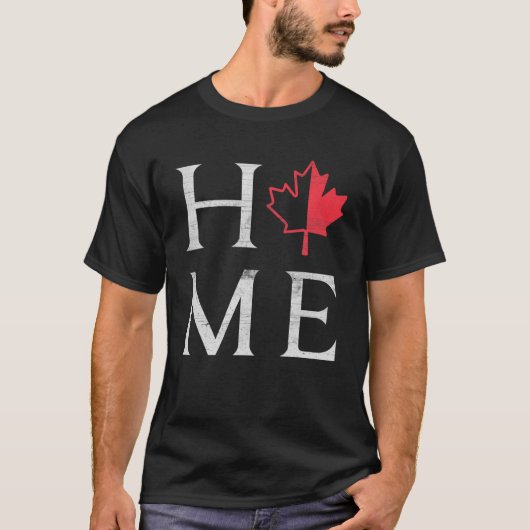 Leaf Maple Home Canada Day Proud Canadian Flag Can T-shirt (Voorkant)