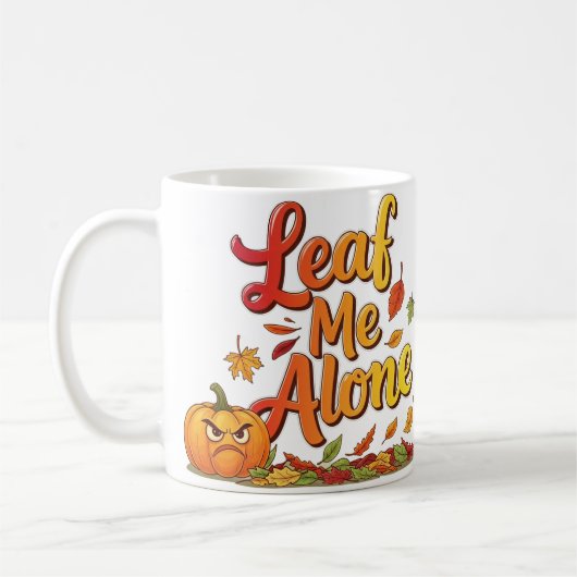 Leaf Me Alone beroemd gemaakt door Funny Autumn Co Koffiemok (Links)