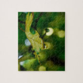 Leaf met druppel water legpuzzel (Verticaal)