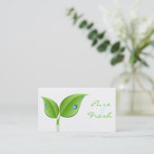 Leaf met waterdruppelVisitekaartje Visitekaartje (Staand voorkant)