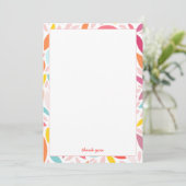 Leaf Mosaic Modern in koraal en roze Bedankkaart (Staand voorkant)