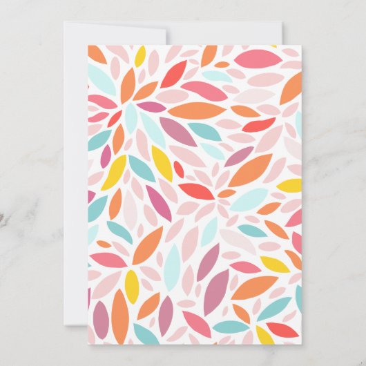 Leaf Mosaic Modern in koraal en roze Bedankkaart (Achterkant)