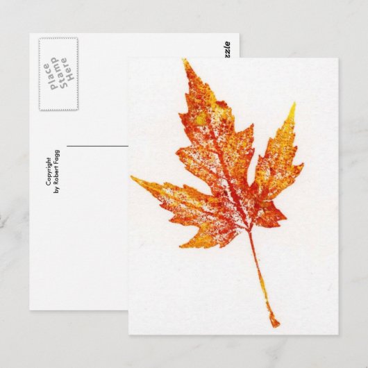 Leaf Natuur Print Briefkaart (Voorkant / Achterkant)