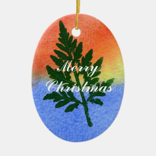 Leaf Natuur Print Ornament (Voorkant)