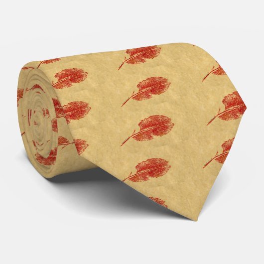 Leaf Natuur Print Stropdas (Opgerold)