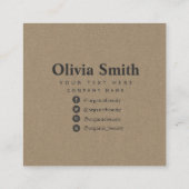 Leaf Organic Beauty Square Visitekaartje (Achterkant)