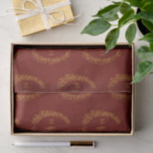 Leaf oval monogram tekening dark red gold bruiloft tissuepapier (Geschenk)