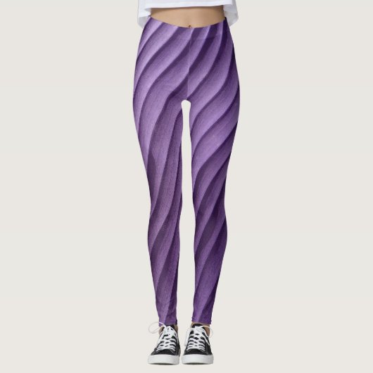 Leaf Paars Diagonal Leggings (Voorkant)