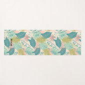 Leaf Patroon aangepaste monogram yoga mat (Voorkant (horizontaal))
