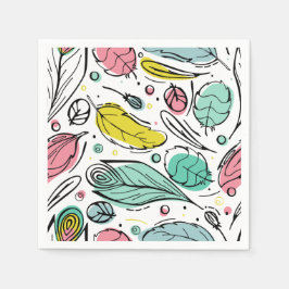 Leaf-patroon op witte achtergrond voor verjaardag servet