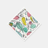 Leaf-patroon op witte achtergrond voor verjaardag servet (Hoek)