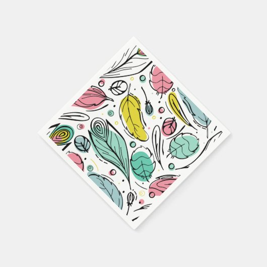 Leaf-patroon op witte achtergrond voor verjaardag servet (Hoek)